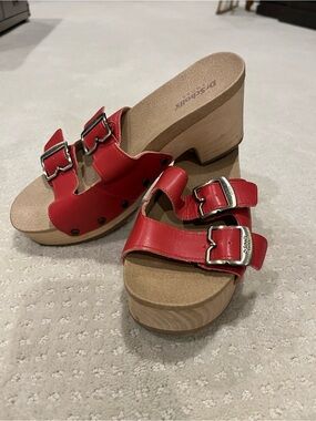 Dr. Scholl’s Red Leather Sandals